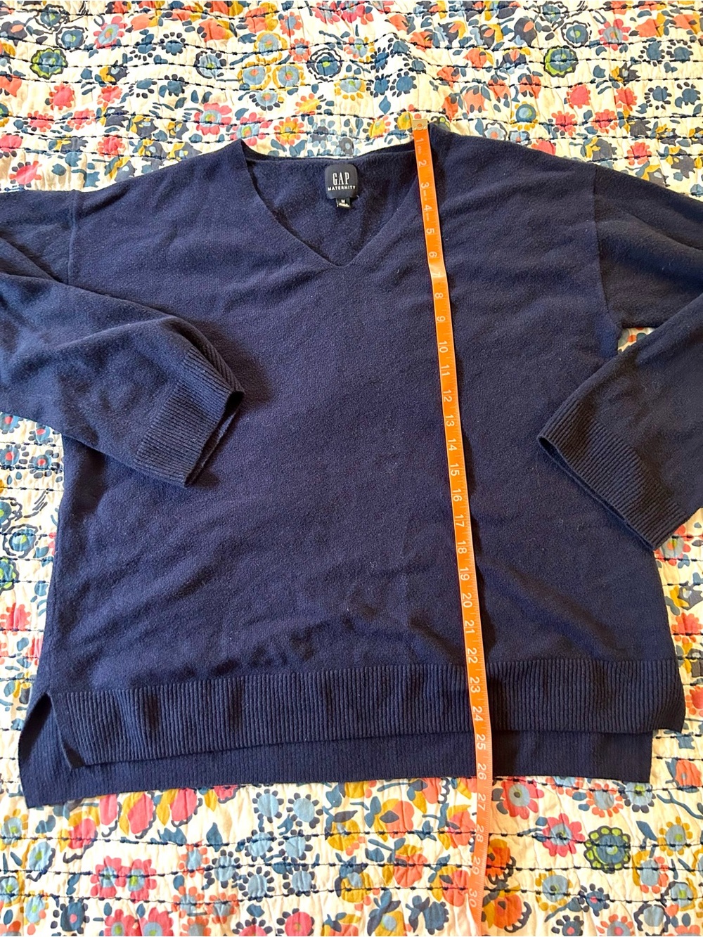 Gap maternity Navy Blue matching set V‑Neck Sweater & Pants CashSoft Sz M - Picture 10 of 12
